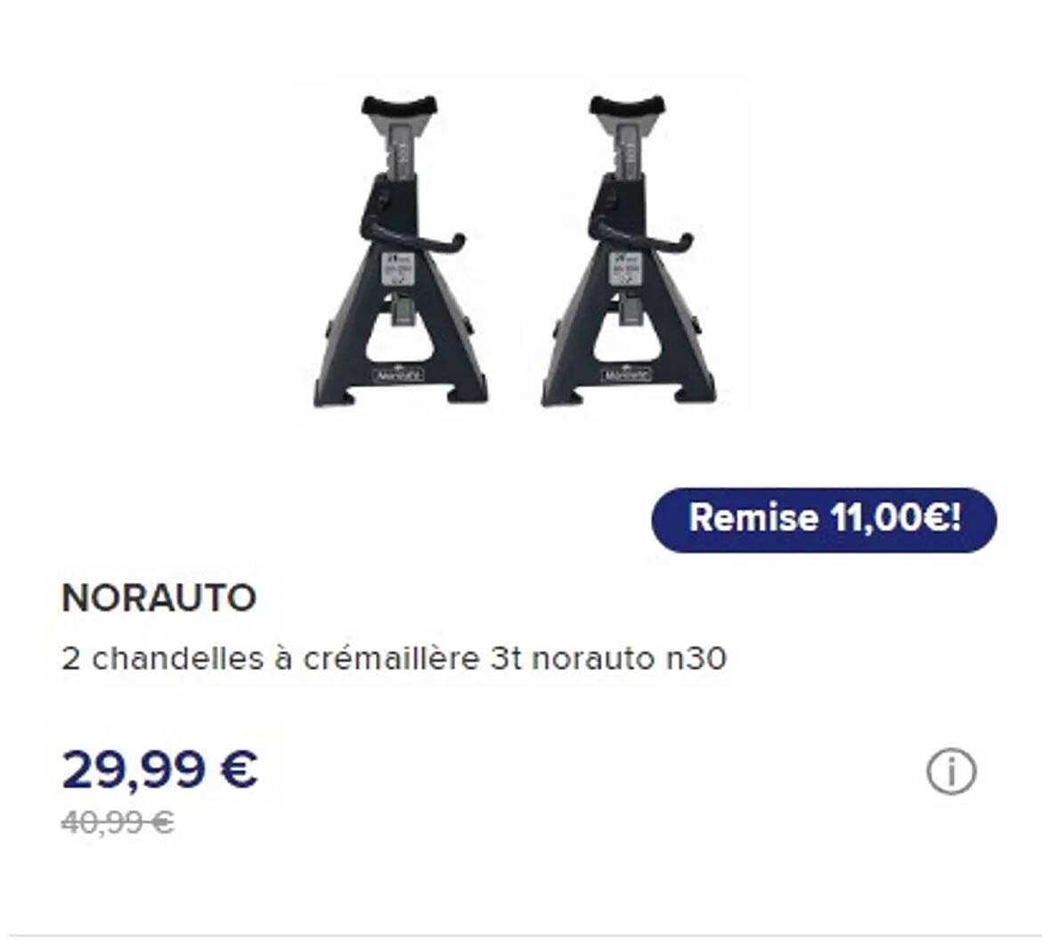 2 chandelles à crémaillère 3t norauto n30