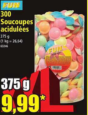 300 soucoupes acidulées fun