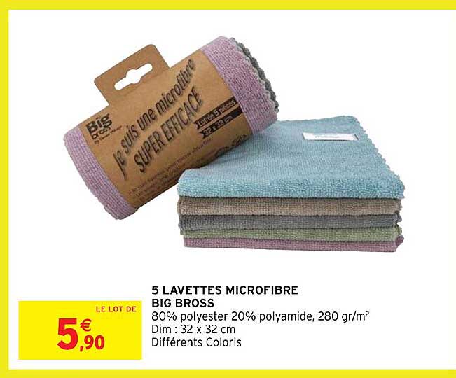 5 lavettes microfibre big bross