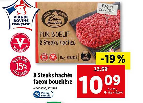 8 steaks hachés façon bouchère