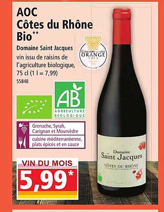aoc côtes du rhône bio domaine saint jacques