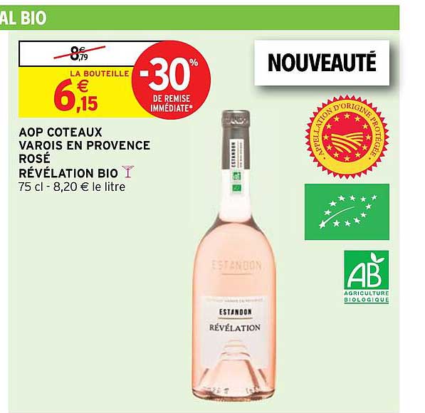 Aop Coteaux Varois En Provence Rosé Révélation Bio