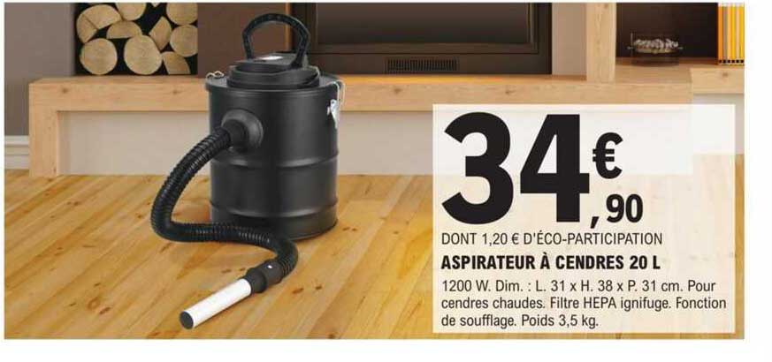 aspirateur à cendres 20l