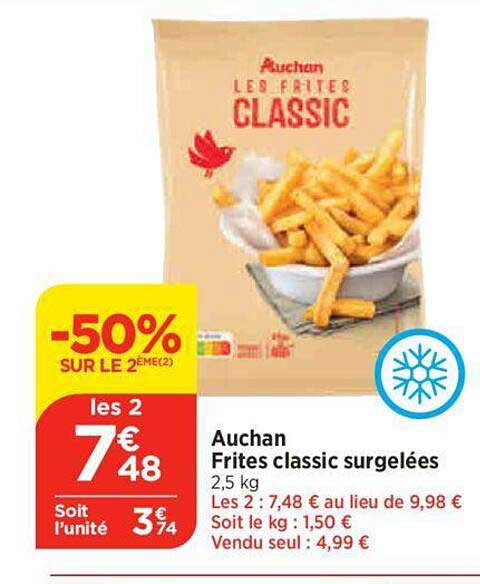 Auchan Frites Classic Surgelées