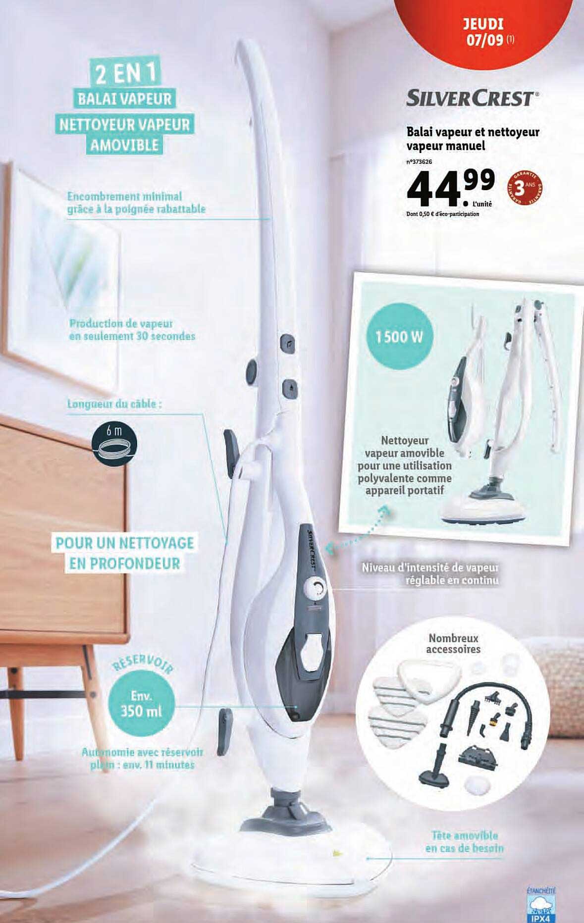 balai vapeur et nettoyeur vapeur manuel silver crest