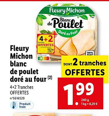 blanc de poulet doré au four fleury michon