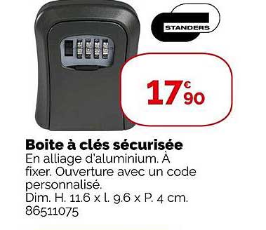 boîte à clés sécurisée standers