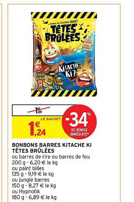 bonbons barres kitache ki tête brûlées