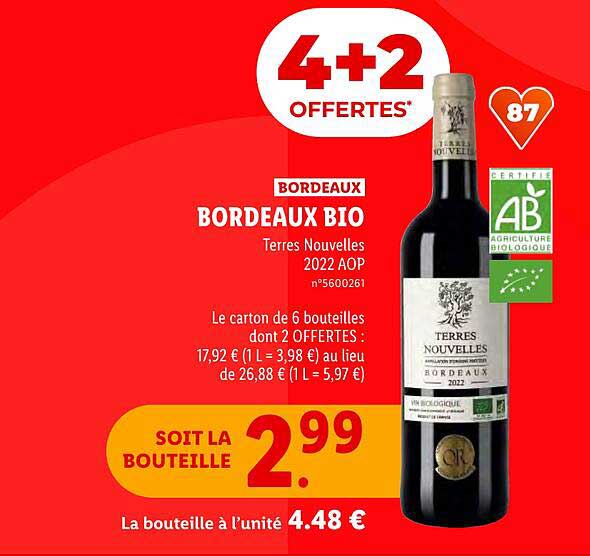 bordeaux bio terres nouvelles 2022 aop