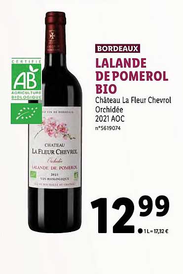 bordeaux lalande de pomerol bio château la fleur chevrol orchidée 2021 aoc