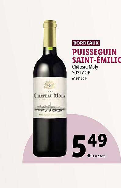 bordeaux puisseguin saint-émilion château moly 2021 aop