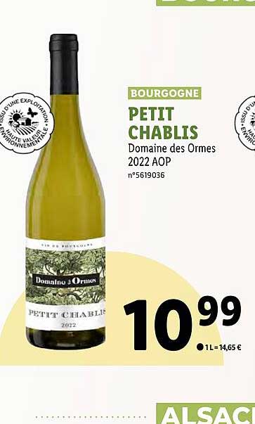 bourgogne petit chablis domaine des ormes 2022 aop