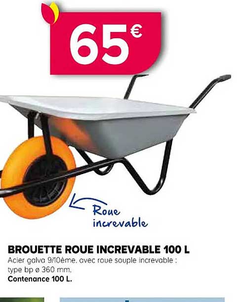 brouette roue increvable 100 l