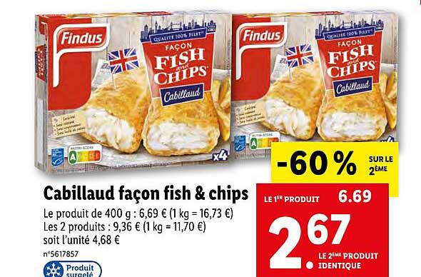 cabillaud façon fish & chips findus