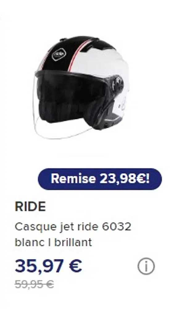 casque jet ride 6032 blanc l brillant