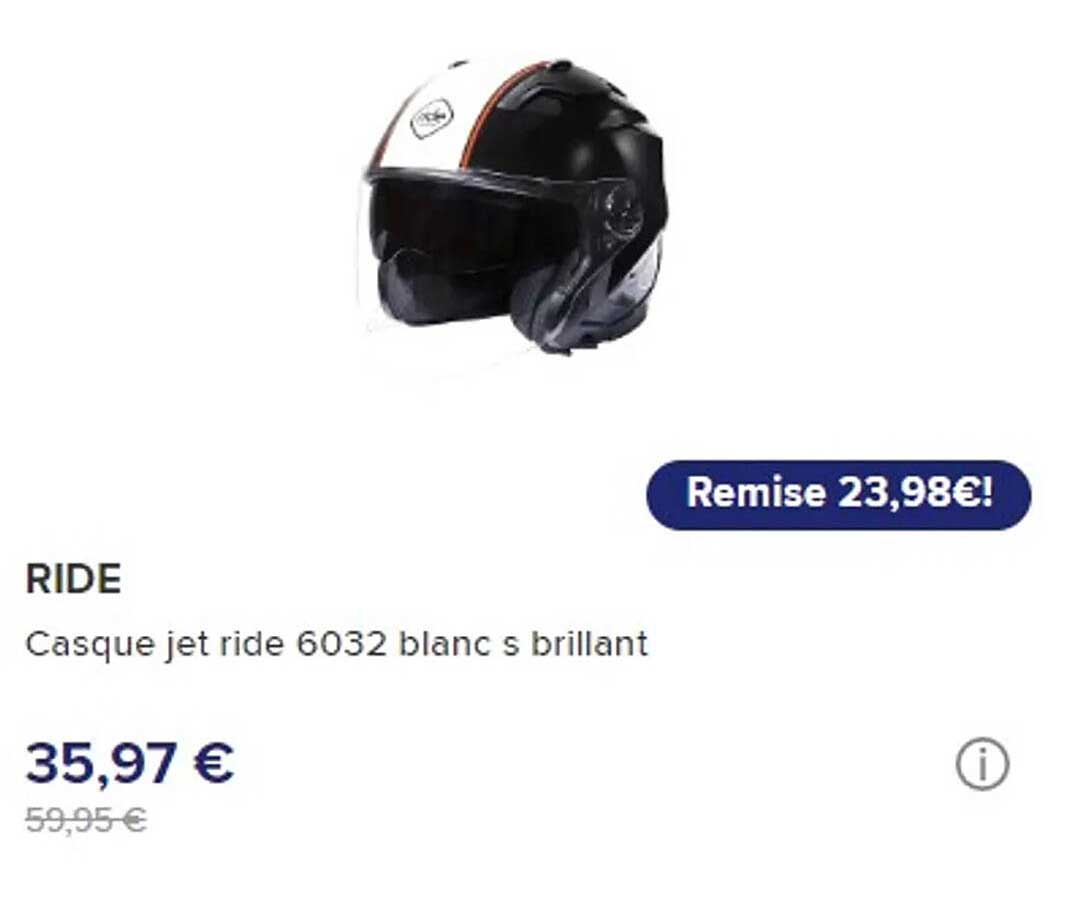 casque jet ride 6032 blanc s brillant