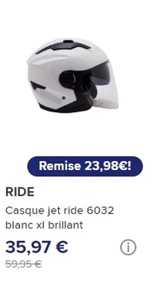 casque jet ride 6032 blanc xl brillant