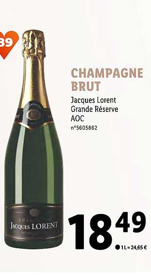 champagne brut jacques lorent grande réserve aoc