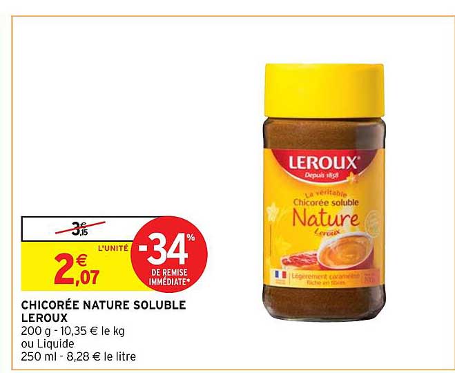 Chicorée Nature Soluble Leroux