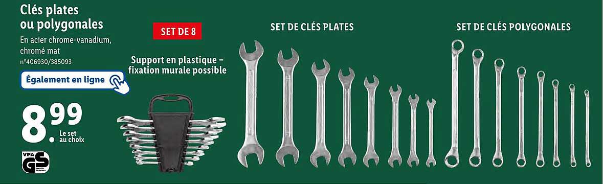 clés plates ou polygonales