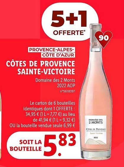 côtes de provence sainte-victoire domaine des 2 monts 2022 aop
