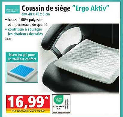 coussin de siège "ergo aktiv"