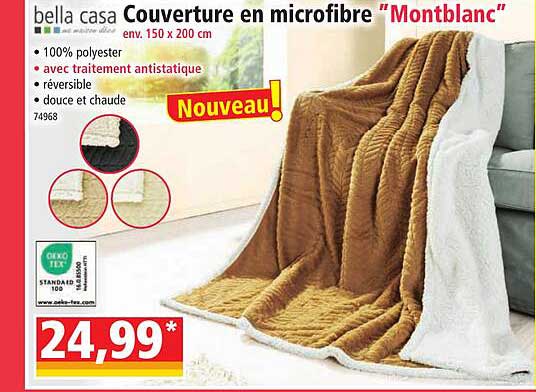 couverture en microfibre "montblanc" bella casa