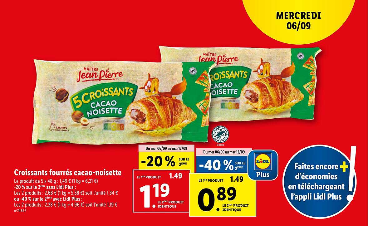 croissants fourrés cacao-noisette maître jean pierre