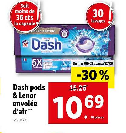 dash pods & lenor envolée d'air