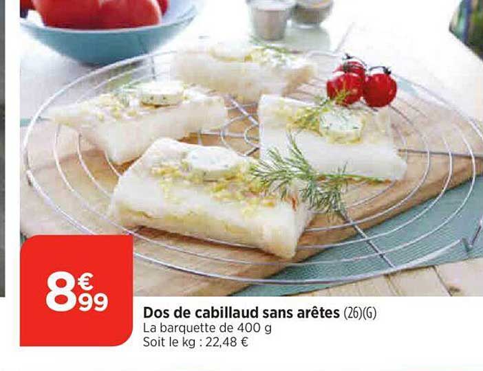 dos de cabillaud sans arêtes