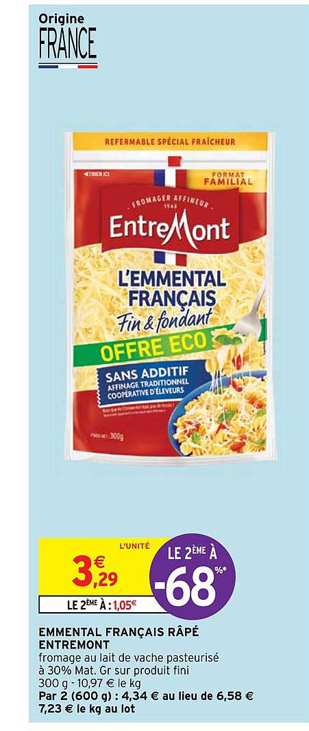 Emmental Français Râpé Entremont