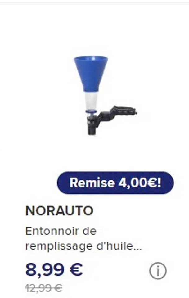 entonnoir de remplissage d'huile... norauto