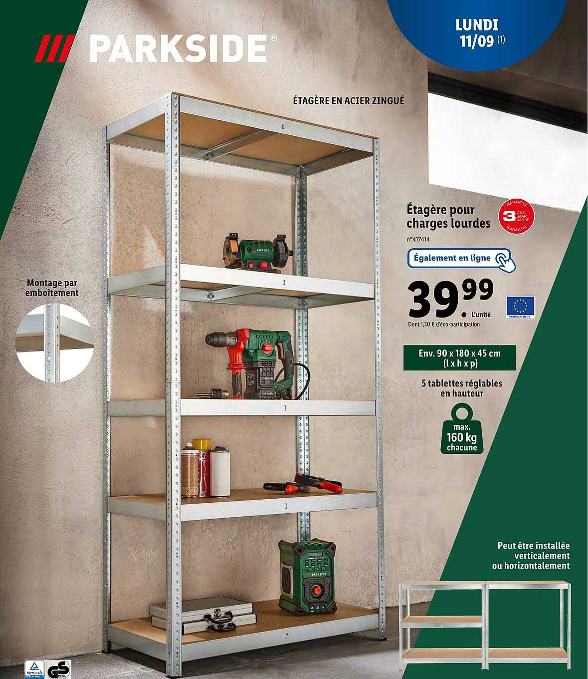 étagère pour charges lourdes parkside