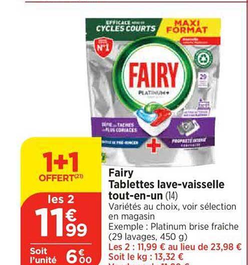 fairy tablettes lave-vaisselle tout-en-un