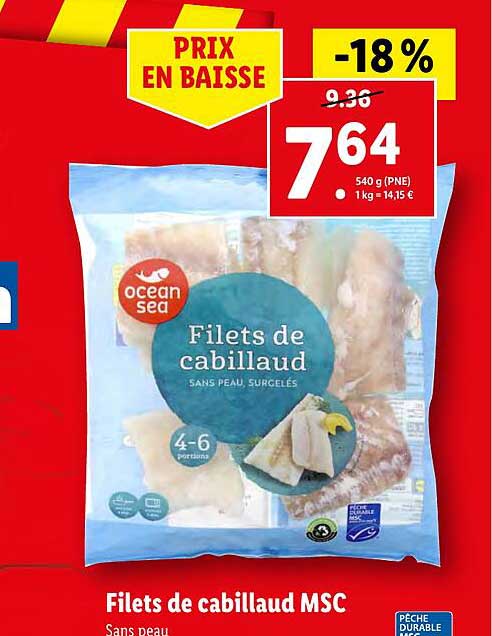 Filets De Cabillaud Msc