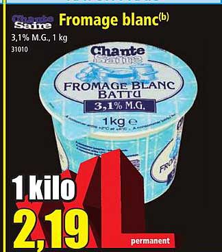 fromage blanc chante saire