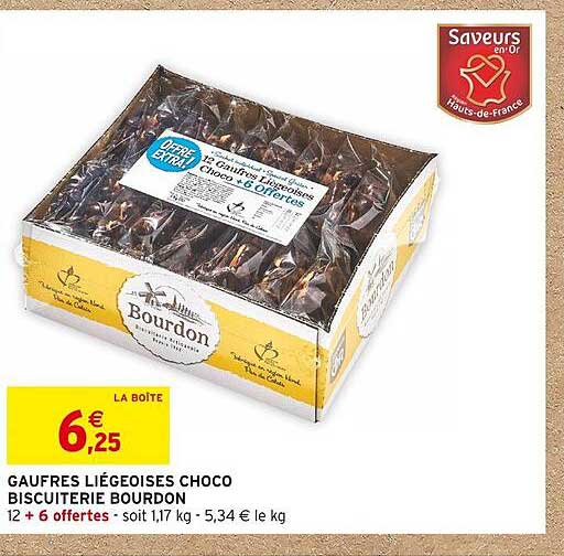 Gaufres Liégeoises Choco Biscuiterie Bourdon