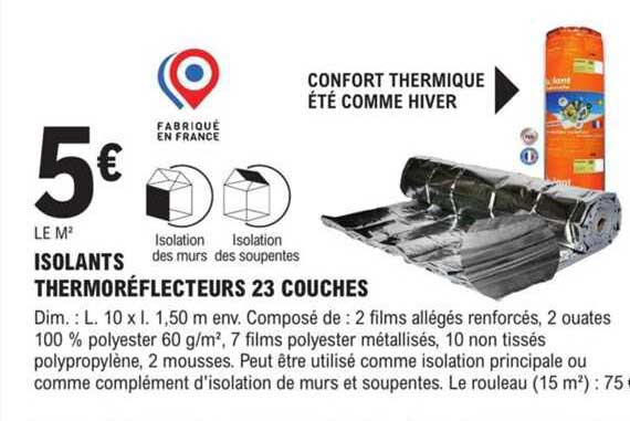 isolants thermoréflecteurs 23 couches