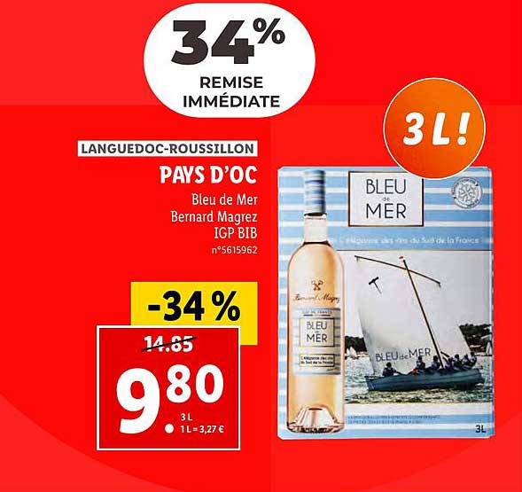 langedoc-roussillon bleu de mer bernard magrez igp bib