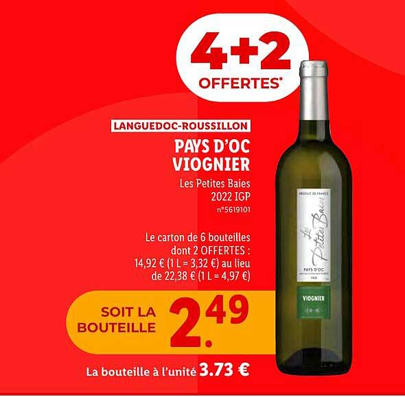 languedoc-roussillon pays d'oc viognier les petites baies 2022 igp