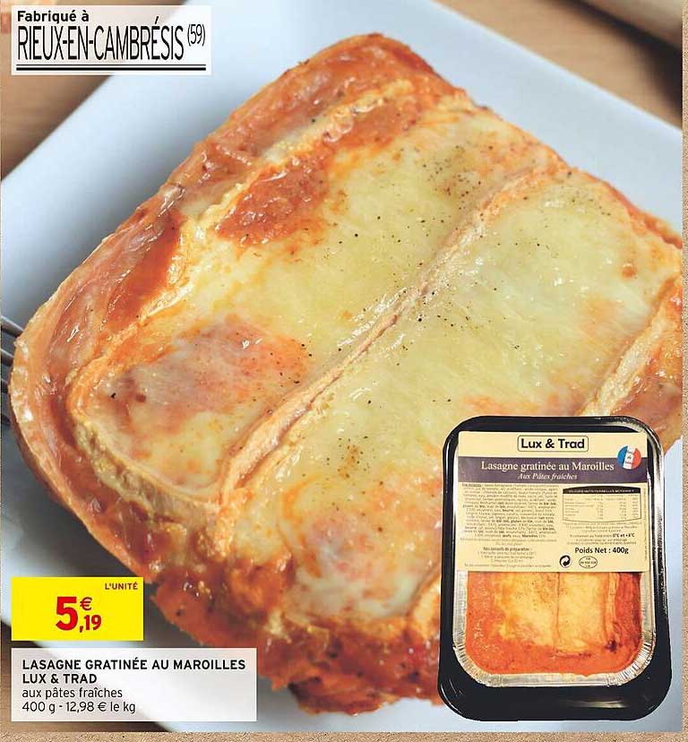 lasagne gratinée au maroilles lux & trad