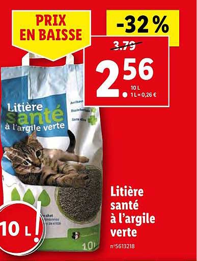 litière santé à l'argile verte