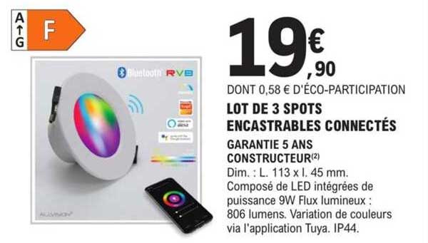 lot de 3 spots encastrables connectés