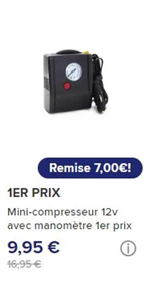 mini-compresseur 12v avec monomètre 1er prix