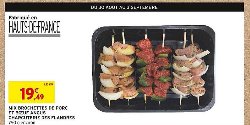 mix brochettes de porc et bœuf angus charcuterie des flandres