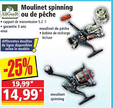 moulinet spinning ou de pêche allGear