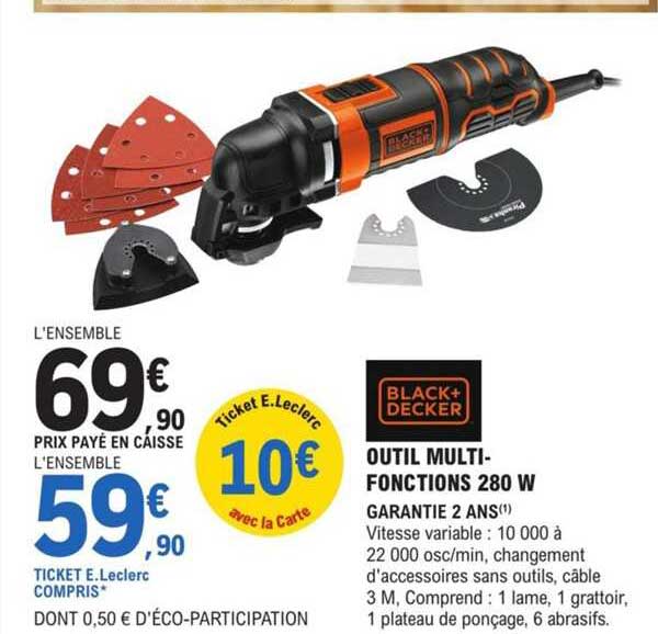 outil multifonctions 280w black + decker