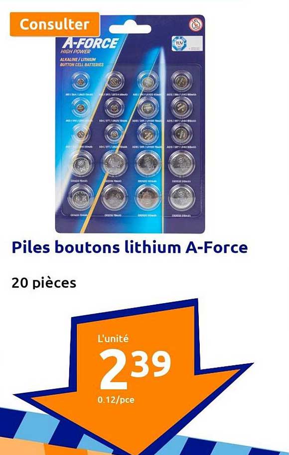 piles boutons lithium a-force