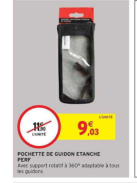 pochette de guidon étanche perf