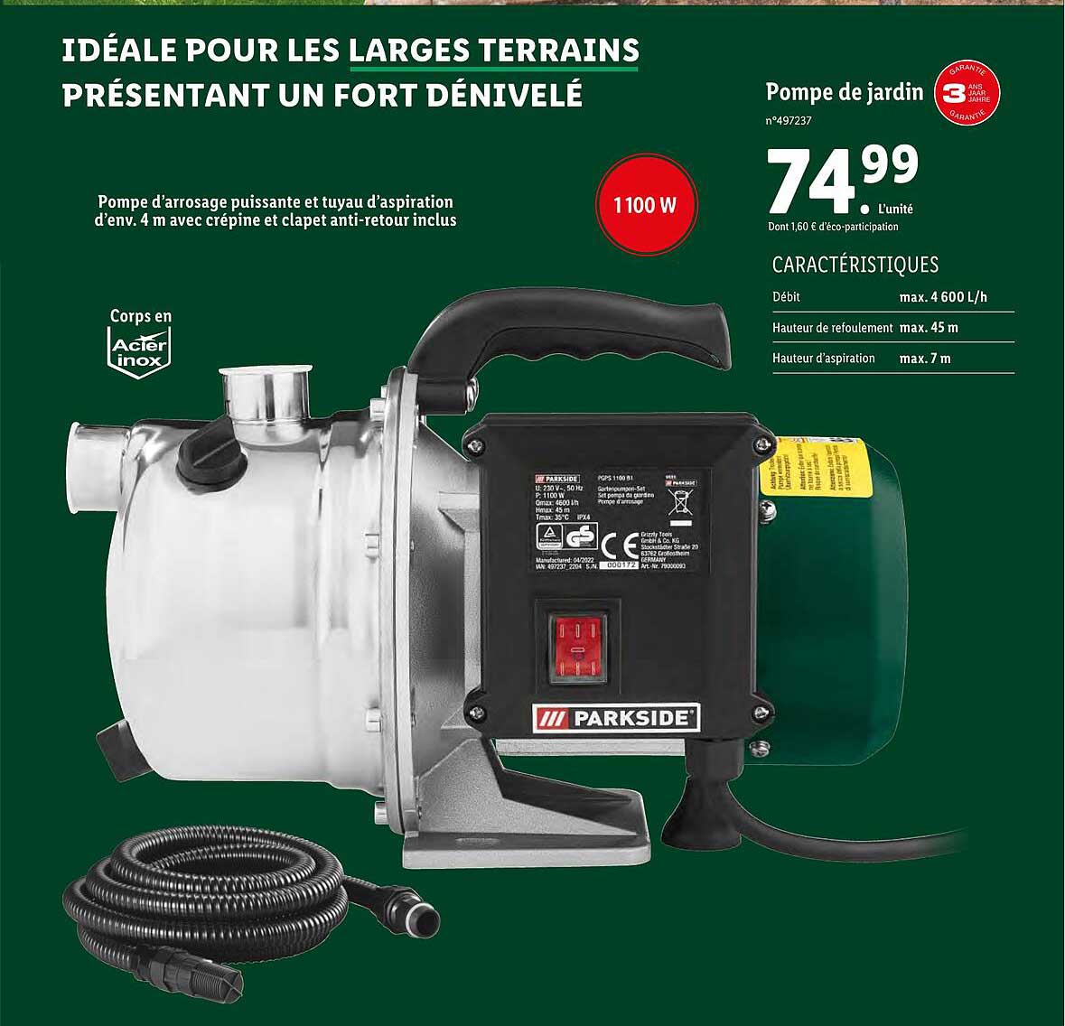 Pompe De Jardin Parkside